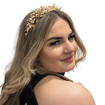 Gold Bohemian Bridal Headband, 5 of 7
