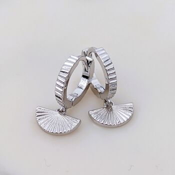 The Fan Charm Earrings Sterling Silver, 3 of 5