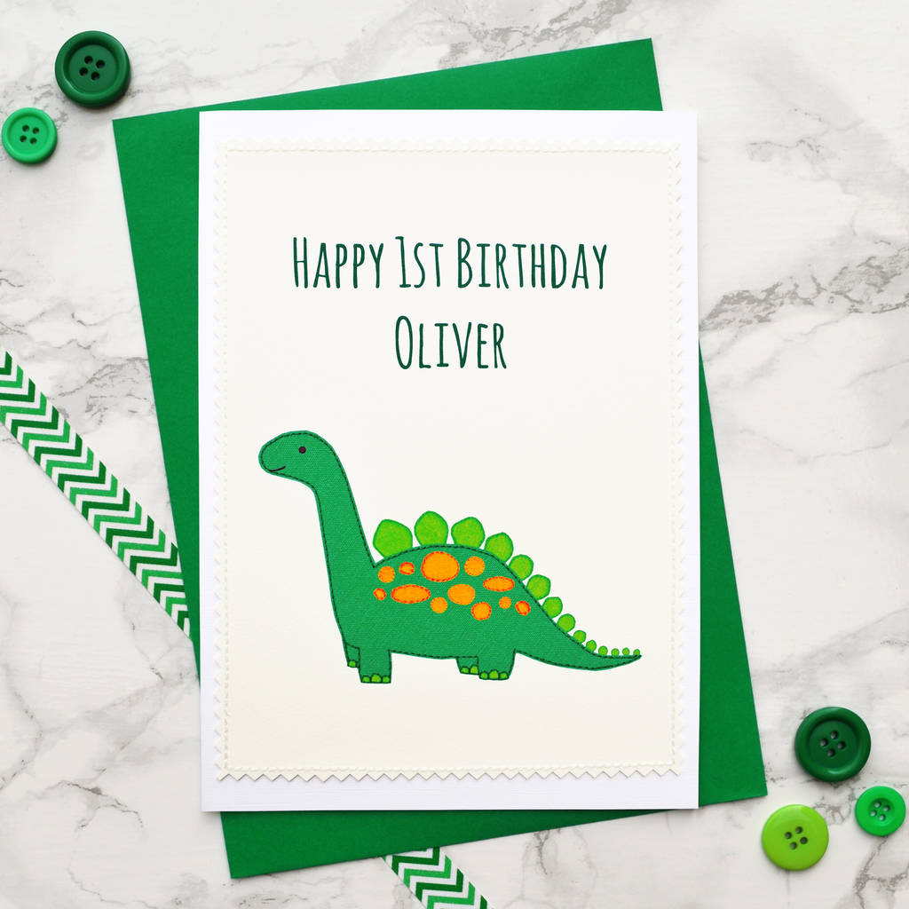 'Dinosaur' Handmade Boys 1st Birthday Card, 1 of 3