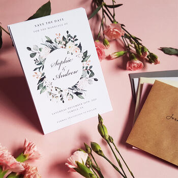 Blush Wild Floral Wedding Invitations, 7 of 9