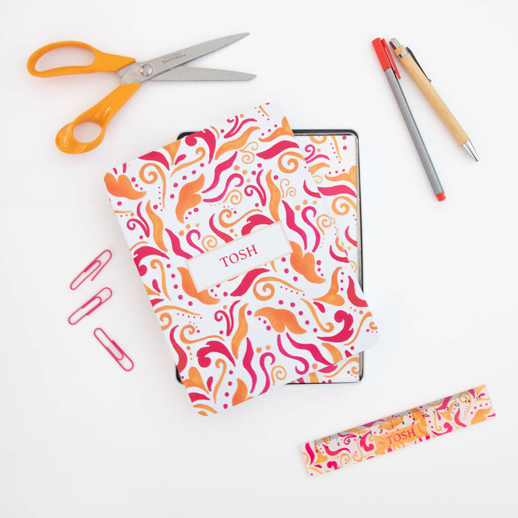 Personalised Paisley Stationary Tin Gift Set By Proper Goose