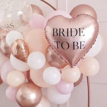 Pink, White And Rose Gold Hen Party Balloon Arch Kit, 2 of 2