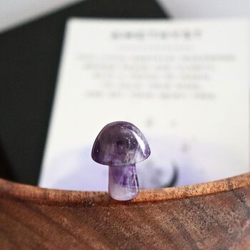 Tiny Amethyst Mushroom Crystal With Gift Message, 3 of 5