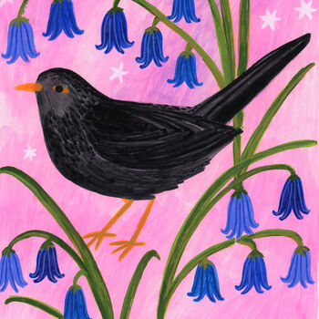 Blackbird Bird Art Poster, 3 of 4