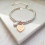 Silver Bracelet This Mummy Belongs To… Personalised Rose Gold Heart, thumbnail 2 of 6