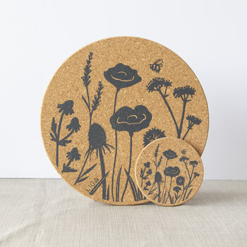 Cork Placemats And Coasters | Wildflowers, 4 of 6