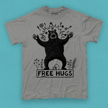 Free Hugs Bear Adult Men's T Shirt, 3 of 7
