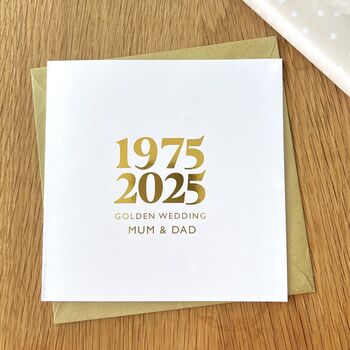 50th Golden Wedding Anniversary Personalised Card, 2 of 4