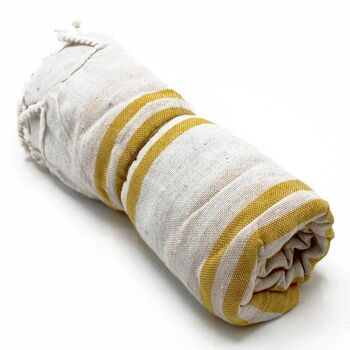 Hammam Yellow Striped Cotton Towel, 2 of 4