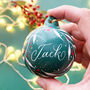 Personalised Christmas Bauble With Leaf Design, thumbnail 1 of 6