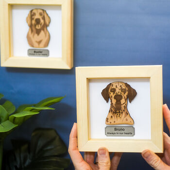 Personalised Pet Memorial Framed Wooden Engraving, 12 of 12