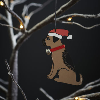 Border Terrier Dog Christmas Tree Decoration, 2 of 4