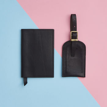 Matching Leather Passport Cover And Luggage Tag Set, 7 of 9
