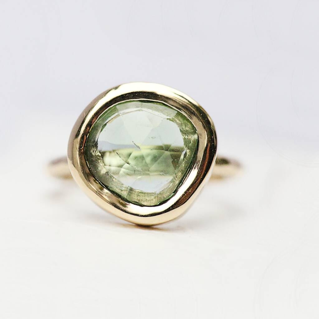 Statement Diamond Green Tourmaline Ring, 1 of 6