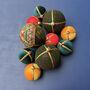 Bespoke Desi Spirit Upcycled Saree Christmas Bauble, thumbnail 1 of 5