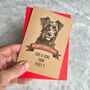 Personalised Border Terrier Dog Christmas Card, thumbnail 1 of 2