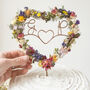 Personalised Autumn Dried Flower Cake Topper, thumbnail 2 of 6