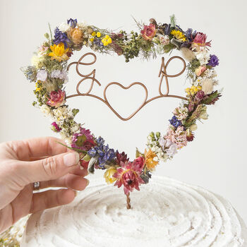 Personalised Autumn Dried Flower Cake Topper, 2 of 6