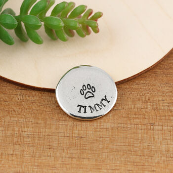 Personalised Paw Print Dog Lovers Pewter Pebble, 4 of 10