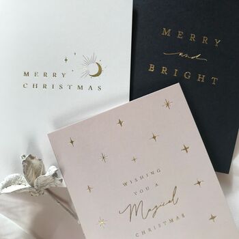 Blush, Navy And White Luxury Gold Foil Christmas Cards, 6 of 7
