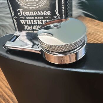 Personalised Engraved Black Metal 6oz Hip Flask, 3 of 8