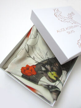 Alice Acreman Silks 'Algonquain' Illustrated Silk Scarf, 5 of 5