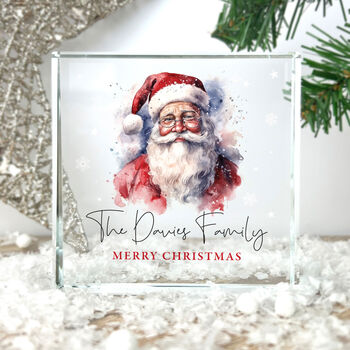 Personalised Any Message Traditional Santa Crystal Token, 2 of 6