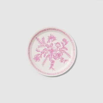 Pink Toile Small Party Plates X 10, 2 of 6