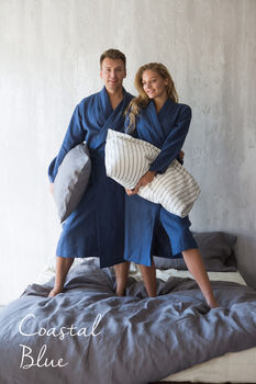 Women’s Linen Spa Robe | Natural Loungewear, 9 of 12