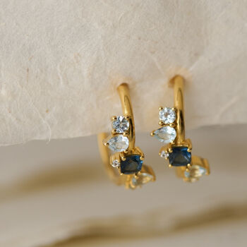 Gold Topaz Gemstone Zaria Earrings, 2 of 7