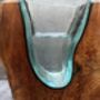 18cm Molten Glass Wedge Vase On Teak Root Flower Holder, thumbnail 2 of 12