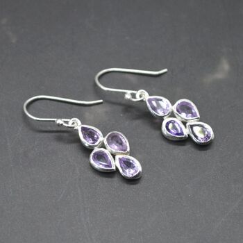 Amethyst Sterling Silver Earrings: February Birthstone, 3 of 8