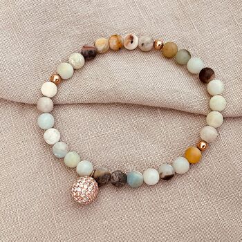 Amazonite Micro Pavé Cz Charm Bracelet, 6 of 7