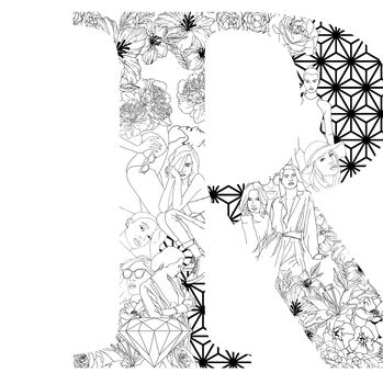 'Letter R' Linear Illustration Print, 2 of 6