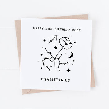 Personalised Sagittarius Zodiac Star Sign Card, 3 of 3