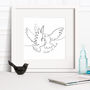 Personalised Wedding Two Doves Line Drawing, thumbnail 5 of 10