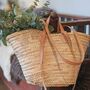 French Market Basket With Double Leather Handles, thumbnail 2 of 6