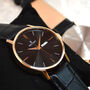 Personalised Men’s Black And Rose Gold Wrist Watch, thumbnail 1 of 6