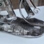 Huge 49cm Silver Cyclist Peloton Sculpture Sleek Cycling Ornament, thumbnail 5 of 10