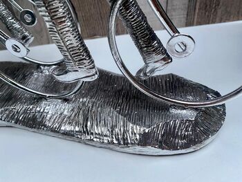 Huge 49cm Silver Cyclist Peloton Sculpture Sleek Cycling Ornament, 5 of 10