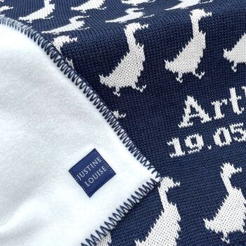 Personalised Knitted Duck Baby Blanket, 5 of 9