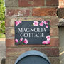 Pink Magnolia Slate House Number Or Name Sign, thumbnail 2 of 3