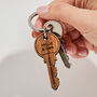 Personalised Wooden Key Shape Keyring, thumbnail 1 of 4