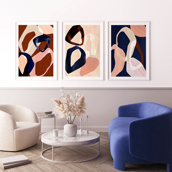 Oversized Circle Abstract Print Set Of Three, 7 of 12