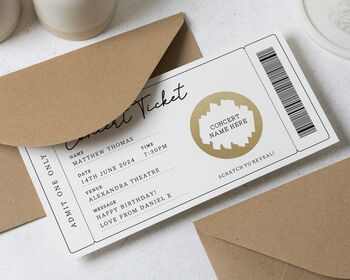 Simple Concert Ticket Scratch Reveal Card, 2 of 4