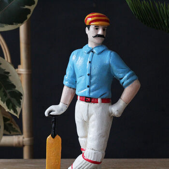 Cast Iron Cricketer Ornament, 2 of 3
