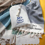 Personalised Cotton Handwoven Throw, Anniversary Gift, thumbnail 7 of 9