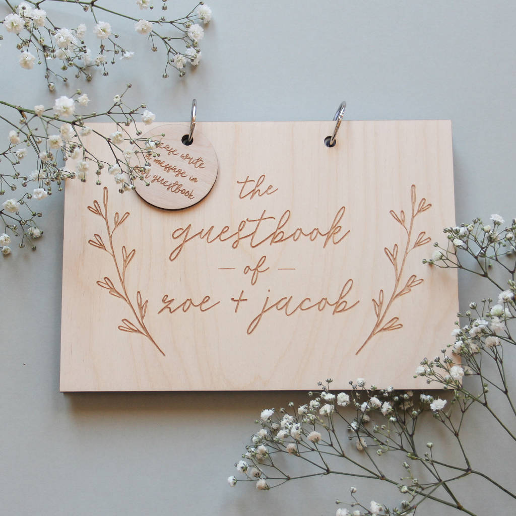 Personalised Wooden Wedding Guestbook, 1 of 3