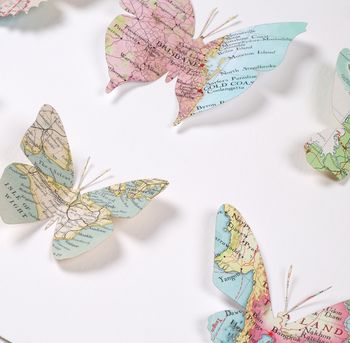Nine Personalised Map Location Butterfly Wall Art, 6 of 10