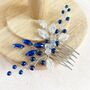 Silver Leaf And Blue Pearl Hair Comb, thumbnail 4 of 8